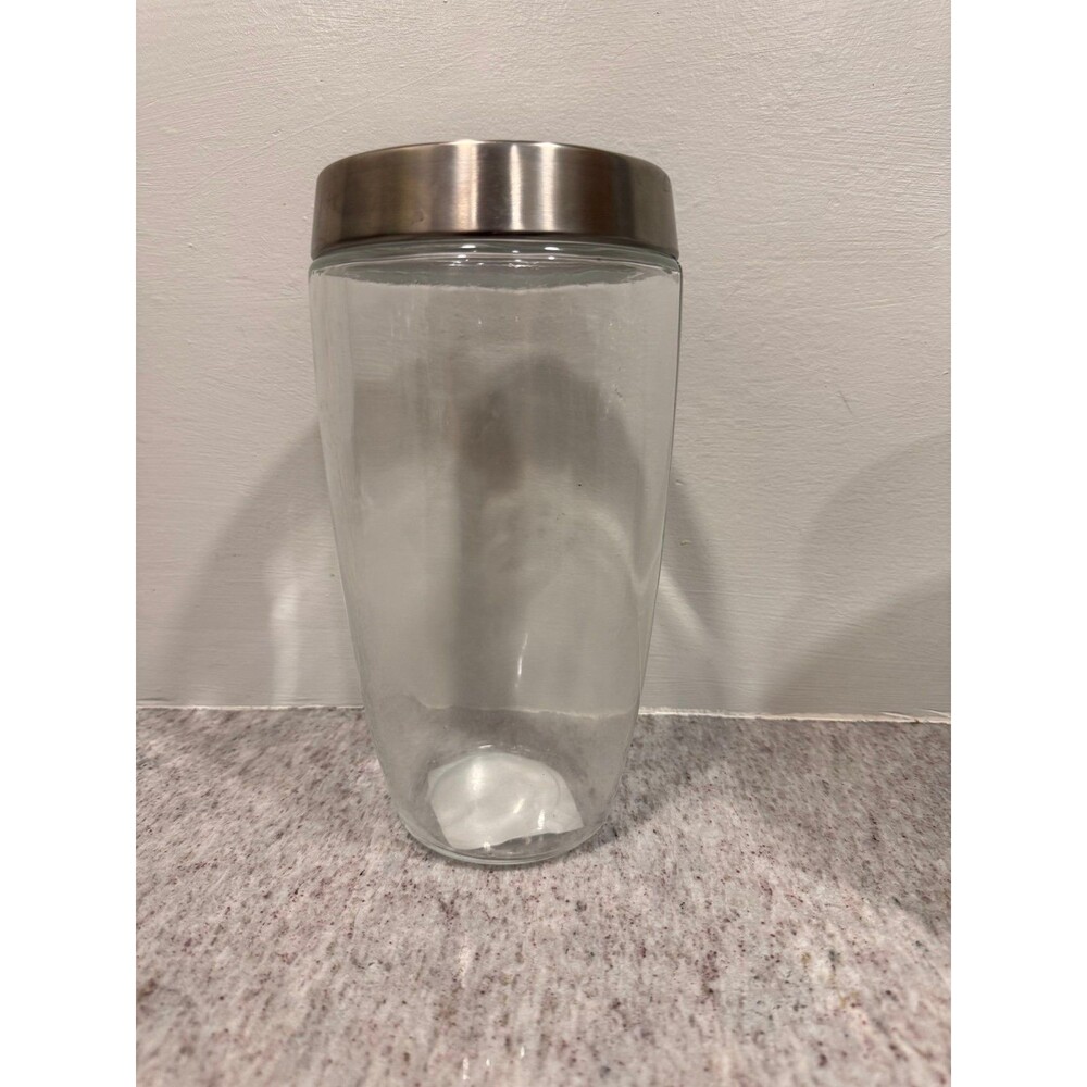 Clear Glass Kitchen Canister with Silver Lid